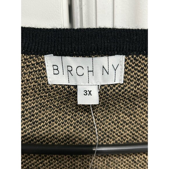 Birch NY NWT Tan Black Plaid Acrylic Cardigan Sweater Front Clasp Closure Sz 3X - Picture 5 of 9